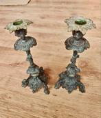 Oude metalen kaarsenhouders, Huis en Inrichting, Woonaccessoires | Kandelaars en Kaarsen, Ophalen