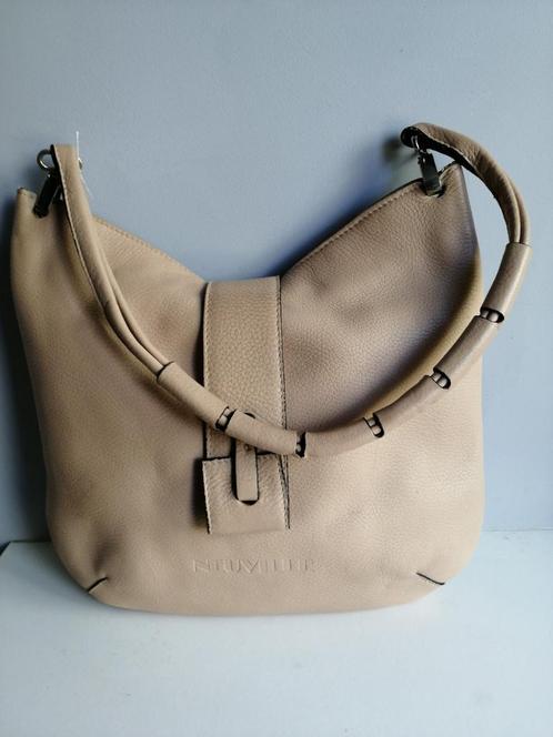 Lederen handtas Neuville, Handtassen en Accessoires, Tassen | Damestassen, Handtas, Beige, Ophalen of Verzenden