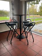 Bartafel met 4 krukken, Huis en Inrichting, 4 krukken, Ophalen, Zo goed als nieuw, 90 cm of meer