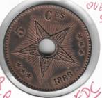 Belgisch Congo: 5 centiemen 1888 over 1887 in FDC, Verzenden, Losse munt