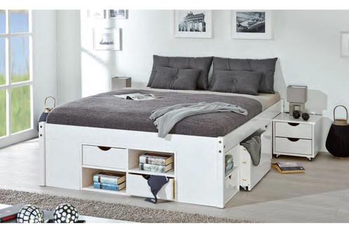 Lit en bois massif 140, 160 ou 180 avec les tables de nuit, Huis en Inrichting, Slaapkamer | Bedden, Nieuw, Tweepersoons, 140 cm