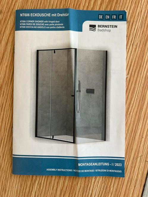 Bernstein NT606 - gehard glas douche met nano coating, Doe-het-zelf en Bouw, Sanitair, Nieuw, Douche, Glas, Ophalen