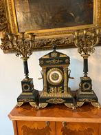 Grote 19 de eeuwse bronzen Empire klok, Antiek en Kunst, Ophalen