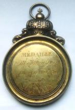 medaille mémorative concours1862 louvain 1e prix male blanc, Enlèvement ou Envoi, Autres matériaux