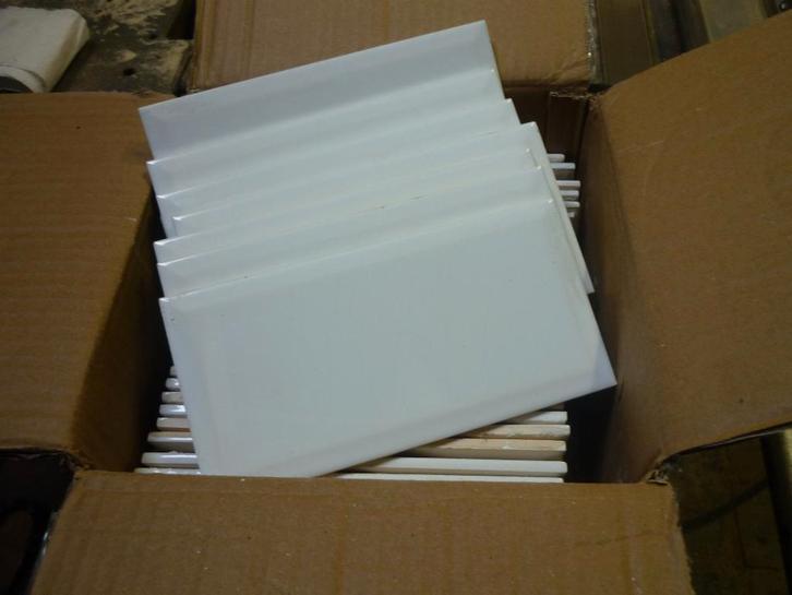 metrotegels wit 10 x 20 cm, Doe-het-zelf en Bouw, Tegels, Gebruikt, Wandtegels, 20 tot 40 cm, Minder dan 20 cm, Minder dan 5 m²