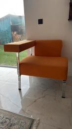 2* Bono design fauteuil – oranje met chromen poten, Ophalen, Zo goed als nieuw