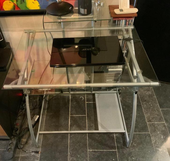 Bureau en verre pour adolescent, Maison & Meubles, Bureaux, Utilisé, Bureau, Enlèvement