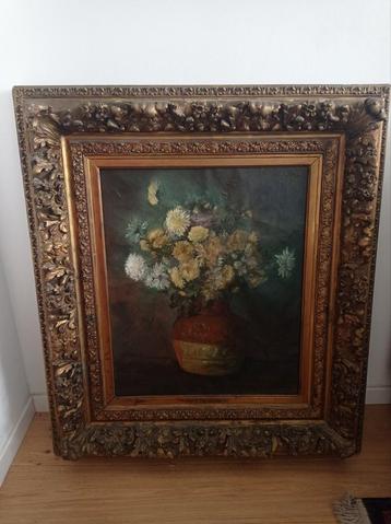 Groot bloemen schilderij F.G. Ducatillion beschikbaar voor biedingen