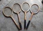 Lot de 4 anciennes raquettes de tennis, Sports & Fitness, Raquette, Utilisé, Enlèvement ou Envoi