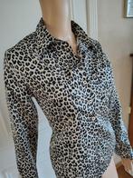leuke animal print blouse met zilveren schijn, Verzenden, Maat 36 (S), Grijs