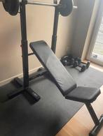 Banc de musculation + poids nickel, Enlèvement, Comme neuf