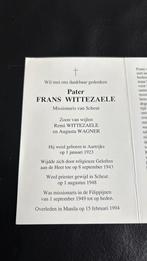 Pater Frans Wittezaele 1923 - 1994, Verzamelen, Bidprentjes en Rouwkaarten, Verzenden
