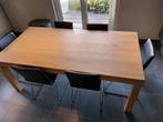 moderne natuureiken eettafel + 6 moderne stoelen, Huis en Inrichting, Tafels | Eettafels, Ophalen, Gebruikt, Eikenhout, 200 cm of meer