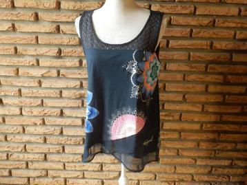 (19) - top femme t.40 noir - desigual - beschikbaar voor biedingen