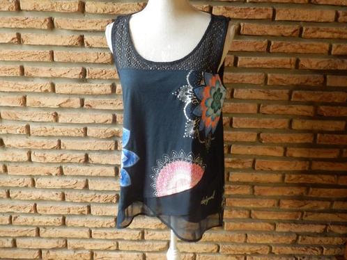 (19) - top femme t.40 noir - desigual -, Kleding | Dames, Topjes, Zo goed als nieuw, Maat 38/40 (M), Zwart, Zonder mouw, Ophalen of Verzenden