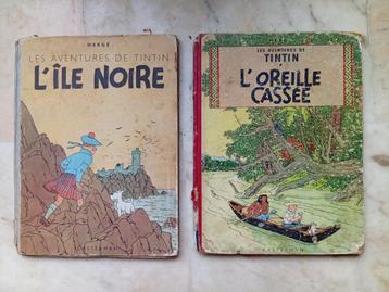 L' île noire / L 'oreille cassée : pages de garde bleu foncé beschikbaar voor biedingen