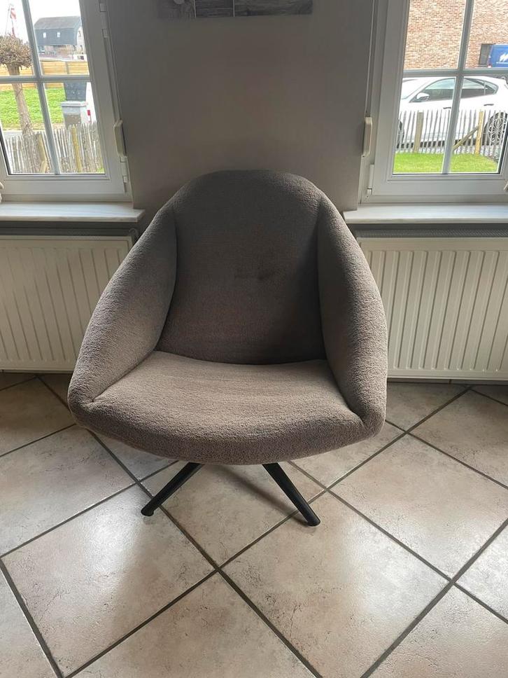 Kuipzetel Draaibaar - Taupe, Huis en Inrichting, Fauteuils, Zo goed als nieuw, Stof, 75 tot 100 cm, 75 tot 100 cm, Ophalen