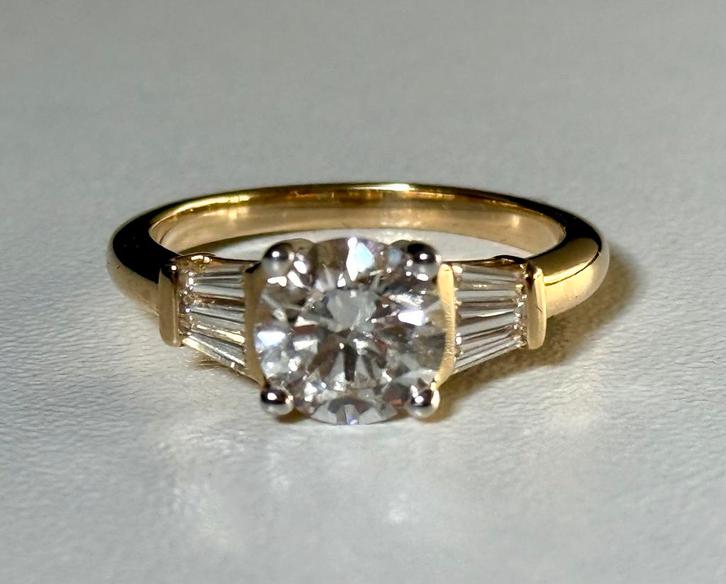 Gouden (trouw) ring met diamant 1.92ct! nieuw & certificaat!, Handtassen en Accessoires, Ringen, Nieuw, Dame, 17 tot 18, Geel