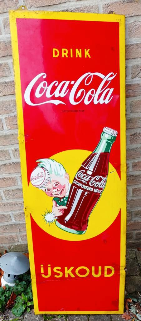 Plaque émaillée Coca Cola 1,4 m circa, Collections, Marques & Objets publicitaires, Enlèvement