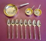 8 lepels, 2 zoutvaatjes en vermeil botervloot, Ophalen of Verzenden