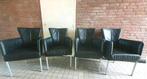 Kantelbare stoelen 4 stuks, voor eettafel of voor kantoor., Maison & Meubles, Chaises, Quatre, Noir, Modern, Enlèvement