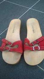 dames instekers maat 37  met houten zool merk berkemann, Berkemann, Gedragen, Rood, Sandalen of Muiltjes