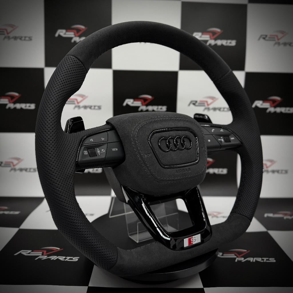 Audi alcantara leer glanszwart stuur black on black vlak, Auto-onderdelen, Besturing, Audi, Nieuw, Ophalen of Verzenden