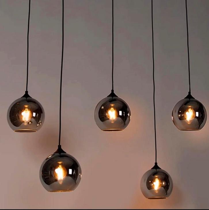 Glazen lampenkappen - voor pendellamp - smoke/spiegelglas, Maison & Meubles, Lampes | Suspensions, Neuf, Enlèvement