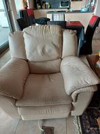 Beige relax zetel, Ophalen, Zo goed als nieuw, Eenpersoons, Leer