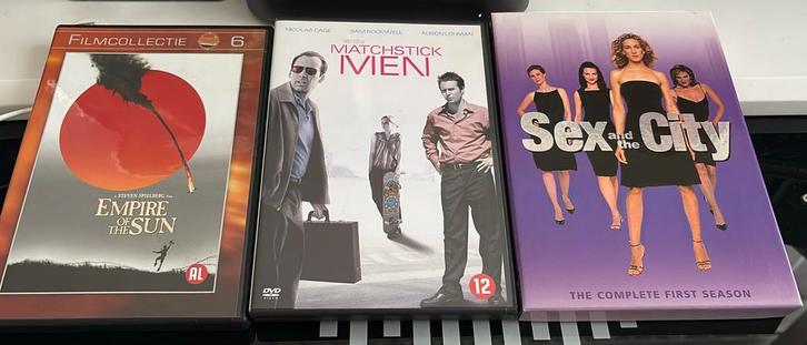 3 DVD’s: Sex and the City, Empire of the Sun, Matchstick Men, CD & DVD, DVD | Autres DVD, Utilisé, À partir de 12 ans, Enlèvement ou Envoi