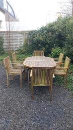 Teak tuinset, Tuin en Terras, Ophalen, Zo goed als nieuw, Tuinset