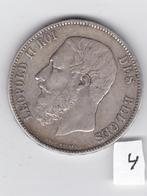 5 Fr -1870 - Leopold II - zilver, Postzegels en Munten, Munten | België, Zilver, Zilver, Losse munt, Verzenden