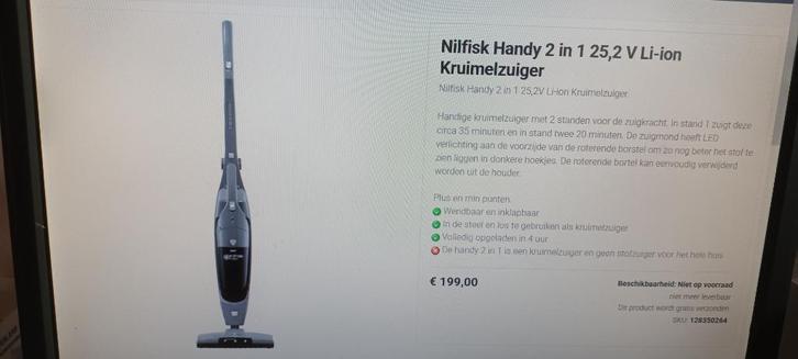 NILFISK HANDY 2 IN 1 STOFZUIGER, Elektronische apparatuur, Stofzuigers, Gebruikt, Stofzuiger, Ophalen