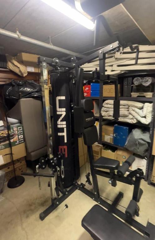 Complete home gym Focus Unit 6 + bench en veel meer, Sport en Fitness, Fitnessapparatuur, Zo goed als nieuw, Krachtstation, Armen