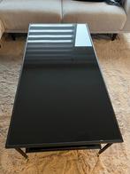 Zwart glazen tafel, Maison & Meubles, Tables | Tables de salon, Comme neuf, 100 à 150 cm, Rectangulaire, 50 à 100 cm