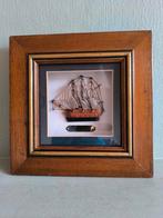 Houten kader met boot, Mayflower, Ophalen of Verzenden