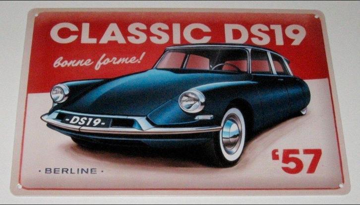 Citroën DS19 : Metalen Bord Citroën DS19 - Berline ´57, Verzamelen, Automerken, Motoren en Formule 1, Nieuw, Auto's, Verzenden