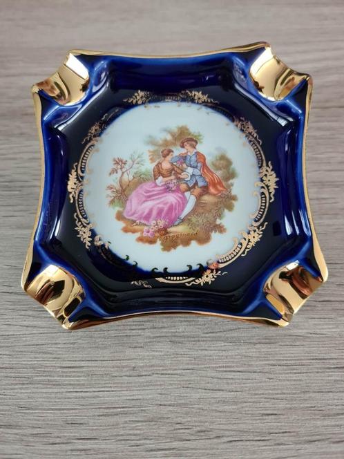 Limoges kobaltblauw porseleinen asbakje ** NIEUWSTAAT **, Antiquités & Art, Antiquités | Porcelaine, Enlèvement ou Envoi