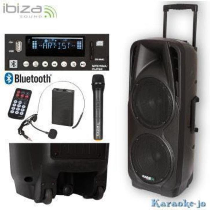 PORT238VHF-BT DRAAGBAAR STAND-ALONE PA SYSTEEM 2 X 15ʺ/38CM, Audio, Tv en Foto, Luidsprekerboxen, Nieuw, Overige typen, Ophalen of Verzenden
