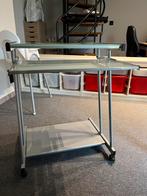 Glazen bureau, Huis en Inrichting, Bureaus, Ophalen, Met wielen, Gebruikt, Bureau