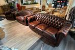 originele springvale chesterfield salon 3+2+1 rood bruin, Huis en Inrichting, Ophalen of Verzenden