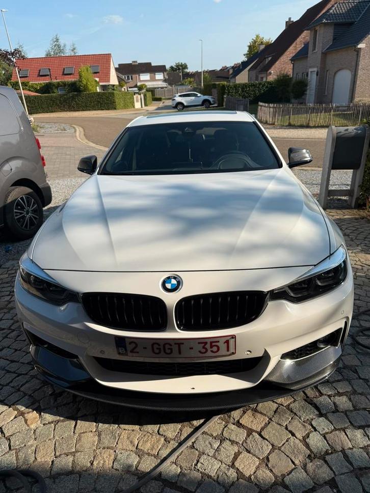 Bmw 420i M performance, Auto's, BMW, Particulier, 4 Reeks Gran Coupé, Benzine, Euro 6, 5 deurs, Handgeschakeld, Wit, Zwart, Alcantara