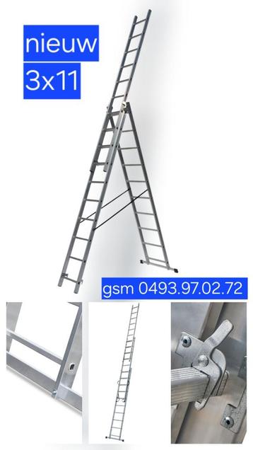 nieuwe ladders 3x11 treden beschikbaar voor biedingen