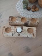 2 nieuwe boomstronkjes voor 3 Theelichtjes, Ophalen of Verzenden, Nieuw