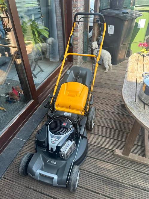 Benzine Grasmaaier Stiga Combi 55 SVEQ B Instart Start., Tuin en Terras, Grasmaaiers, Gebruikt, Benzine-grasmaaier, 50 cm of meer