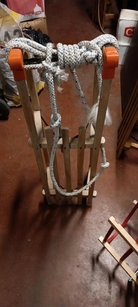 Slee s in hout van Davos, Kinderen en Baby's, Speelgoed | Buiten | Sleeën, Zo goed als nieuw, Hout, Rugleuning, Ophalen