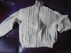 Pull torsadé vintage gris  moucheté  fermeture éclair Large, Enlèvement ou Envoi, Porté, Taille 52/54 (L), Gris