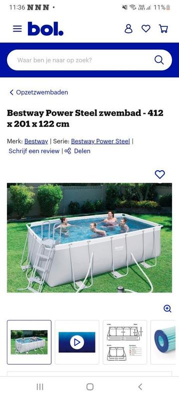 Zwembad bestway 4m x 2m x 1,2m, Enlèvement, Utilisé