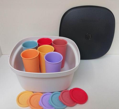 Tupperware « Yoghurtmaker » Beker - Potje - 6 - Veelkleurig, Huis en Inrichting, Keuken | Tupperware, Nieuw, Bak of Kom, Blauw