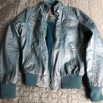 Veste vintage similicuir pour fille / femme, Comme neuf, Taille 34 (XS) ou plus petite, Bleu, Enlèvement ou Envoi